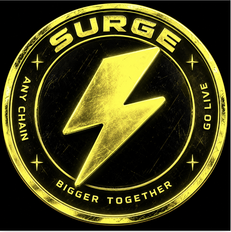 $SURGE coin — any chain, go live, bigger together